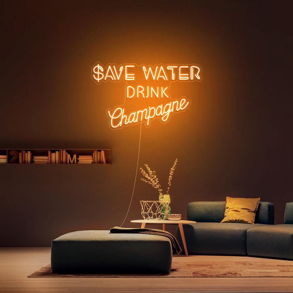 Save Water, Drink Champagne - Néon LED - Mon Joli Neon