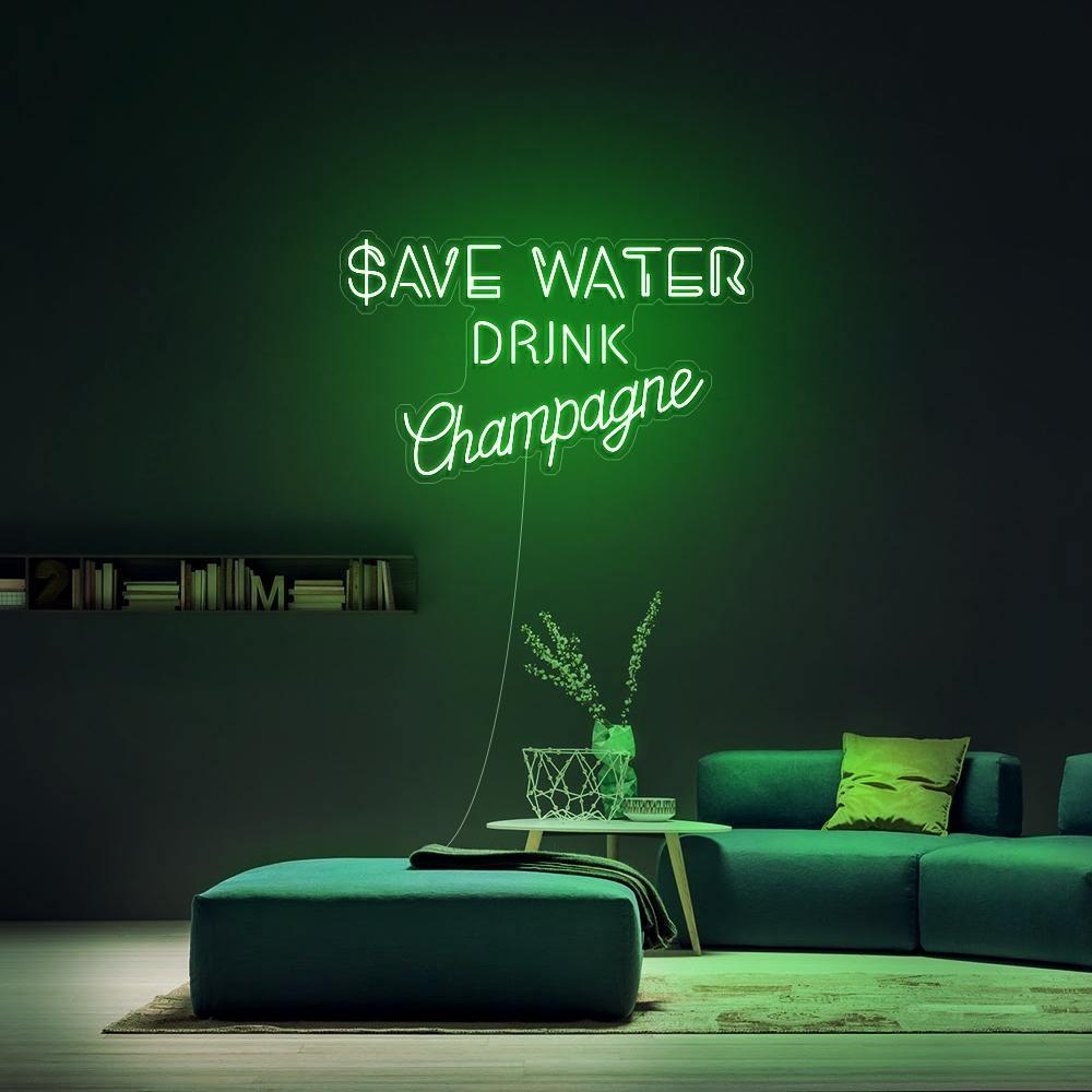 Save Water, Drink Champagne - Néon LED - Mon Joli Neon