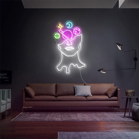 Visage Cosmique - Néon LED